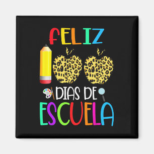 Imán 100 Dias De Escuela Tee Español 100 Días