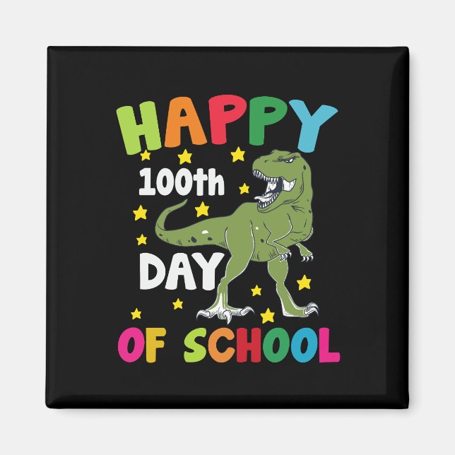 Imán 100 Días De Escuela Trex 100º Día de la Escuela  (Frente)