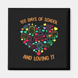 Imán 100 Días De Escuela Y Amo El Corazón Con Teachi