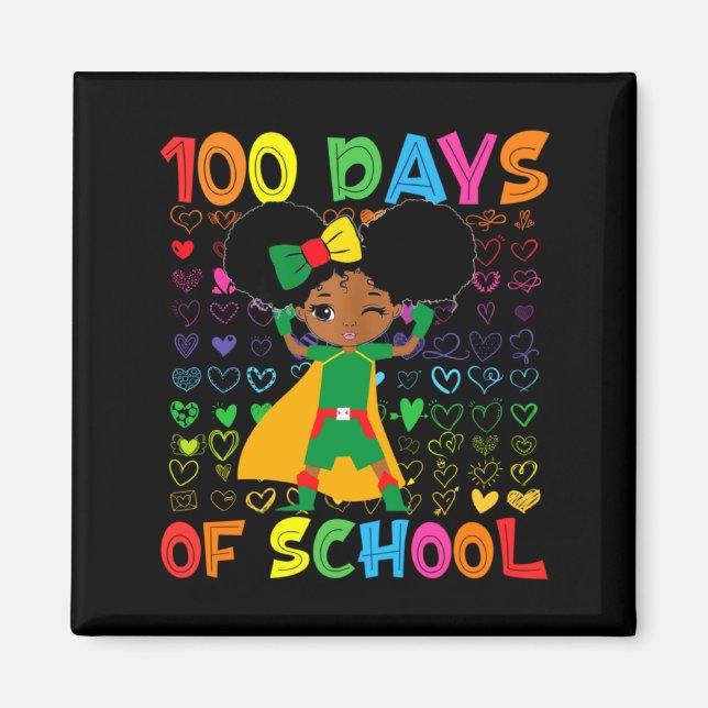 Imán 100 Días De Escuela Y Mes De La Historia Afroameri (Frente)