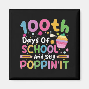 Imán 100 Días De Escuela Y Niña Todavía Poppin' 