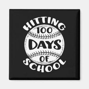 Imán 100 Días De Estudiante De Béisbol Jugador Escolar