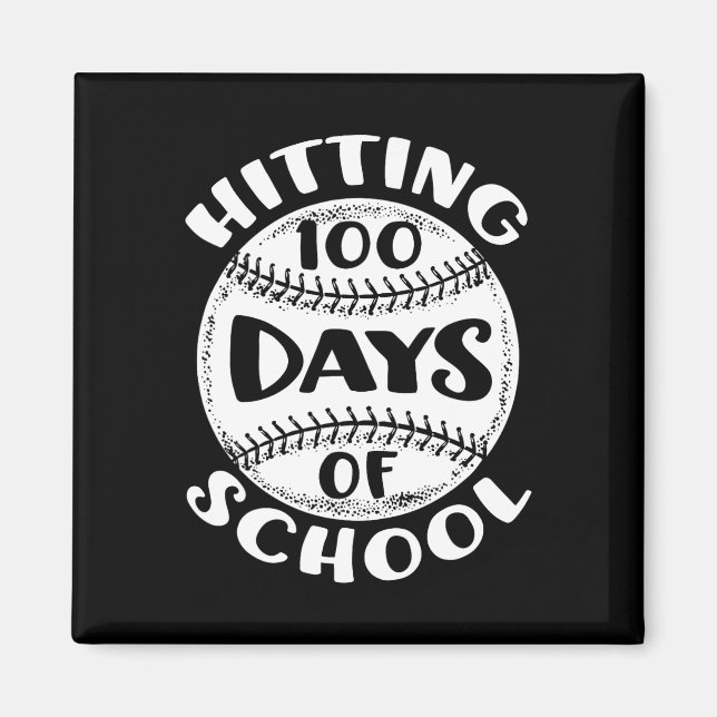 Imán 100 Días De Estudiante De Béisbol Jugador Escolar (Frente)