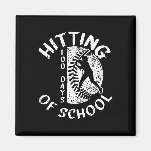Imán 100 Días De Estudiante De Béisbol Jugador Escolar