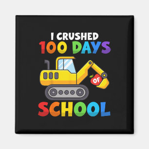 Imán 100 Días De Excavador Escolar Tema Para Niños Que 