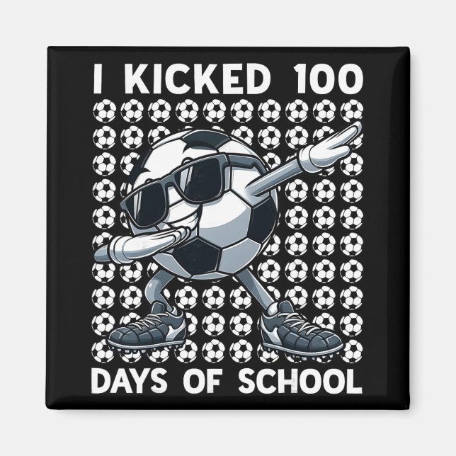 Imán 100 Días De Fútbol Escolar Dabbing 100º Día De Cla (Frente)