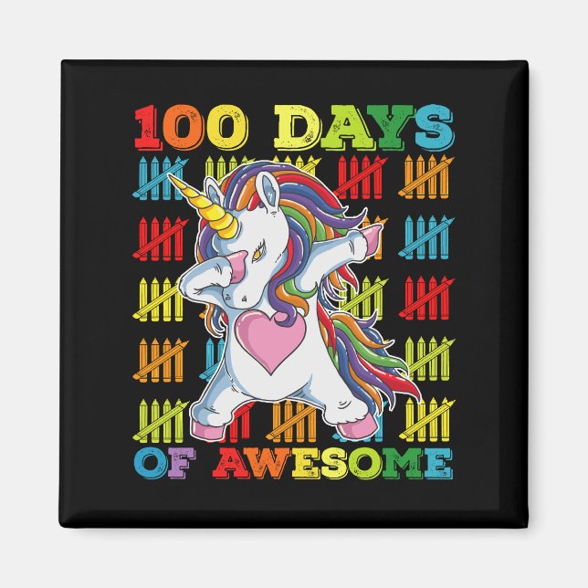 Imán 100 días de impresionante Unicornio (Frente)