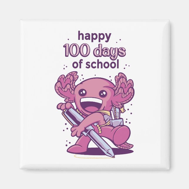 Imán 100 días de invitación escolar (Frente)