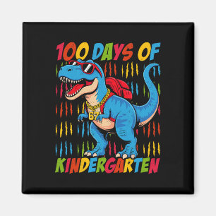 Imán 100 Días De Jardín De Infantes Trex Dinosaurio Niñ