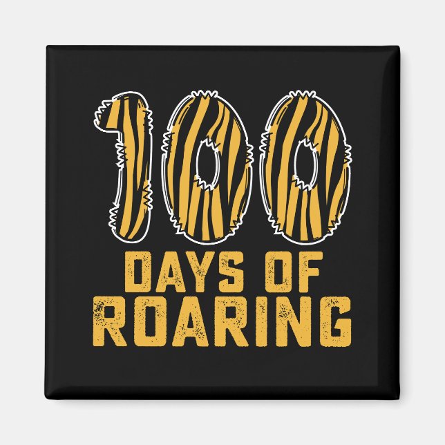 Imán 100 días de la divertida escuela 100 días de Tiger (Frente)