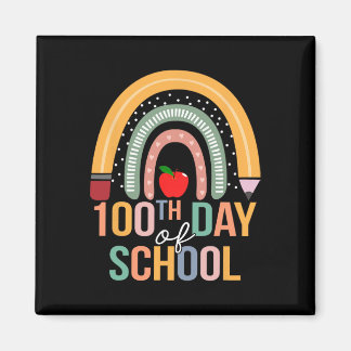 Imán 100 Días De Maestría Y Estudiante Boho Rainbo