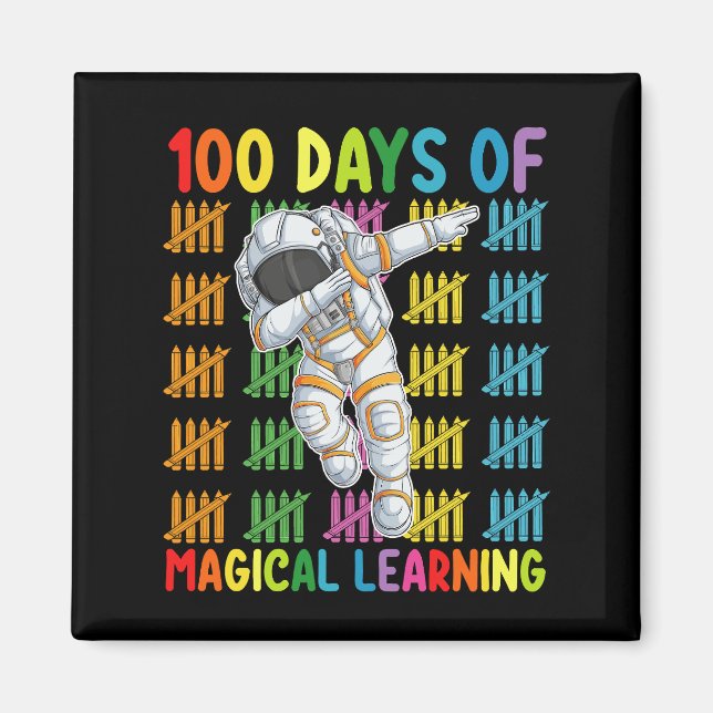Imán 100 Días De Magica Escuela Astronauta De Aprendiza (Frente)