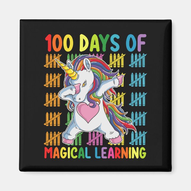 Imán 100 Días De Magica Escuela Unicornio (Frente)