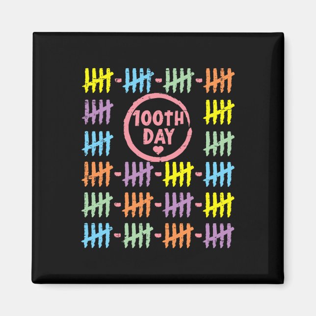 Imán 100 Días De Marcha De Las Líneas Arcoiris 100 Días (Frente)