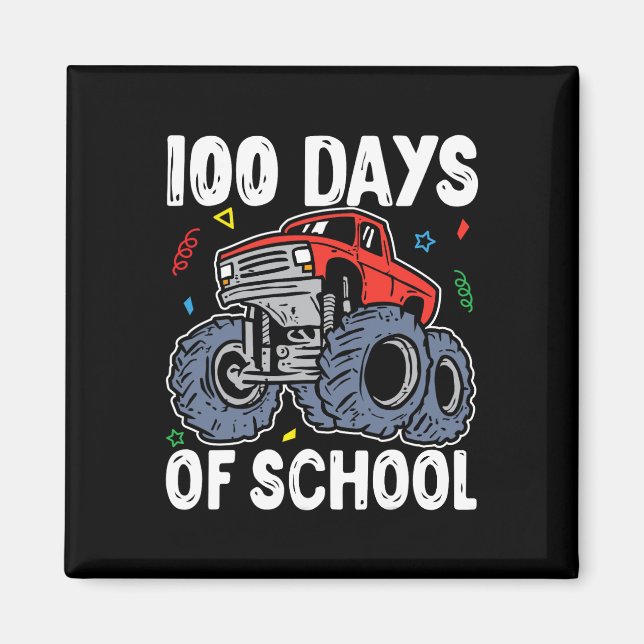 Imán 100 Días De Monstruo Escolar Camión 100 Día De Sch (Frente)