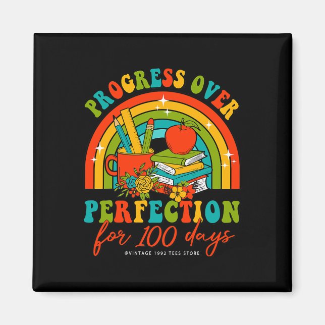 Imán 100 Días De Progreso De Los Maestros Escolares Sob (Frente)