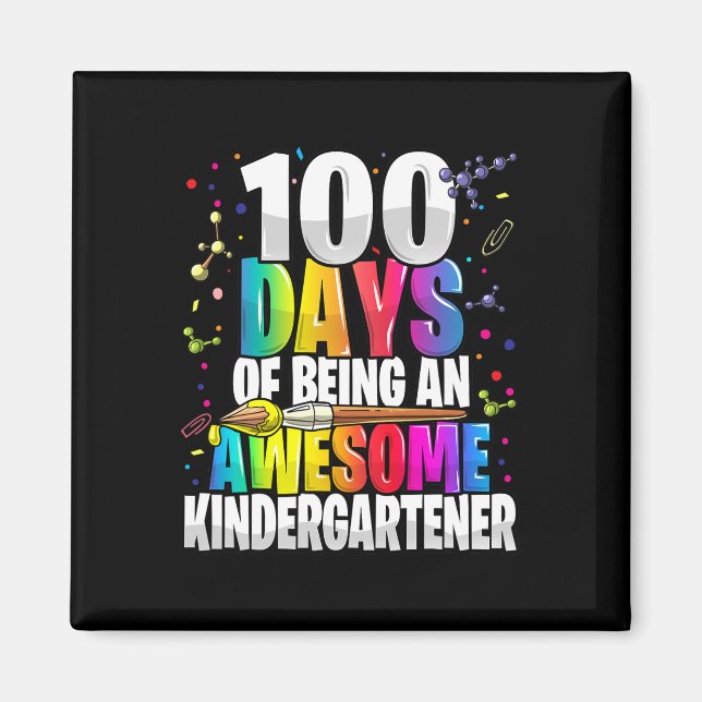 Imán 100 días de ser un genial kindergartner 100 (Frente)