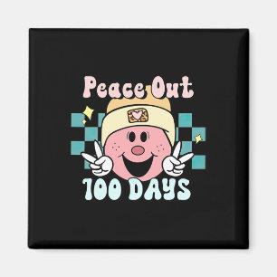 Imán 100 Días De Sonrisa Escolar Té Retro Groovy
