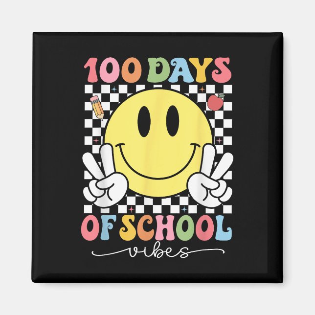 Imán 100 Días De Sonrisas Escolares, Cara 100 (Frente)
