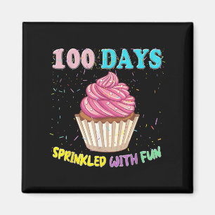 Imán 100 días de tarta rosada divertida 100 días de S