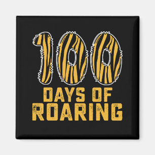Imán 100 Días De Tigre Rugiente Divertido 100º Día Escu