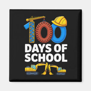 Imán 100 Días De Vehículos De Construcción Escolar Niño
