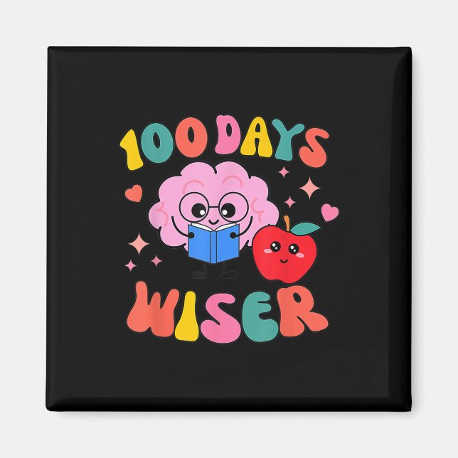 Imán 100 Días De Wiser Retro Groovy 100 Días De Té Esco (Frente)