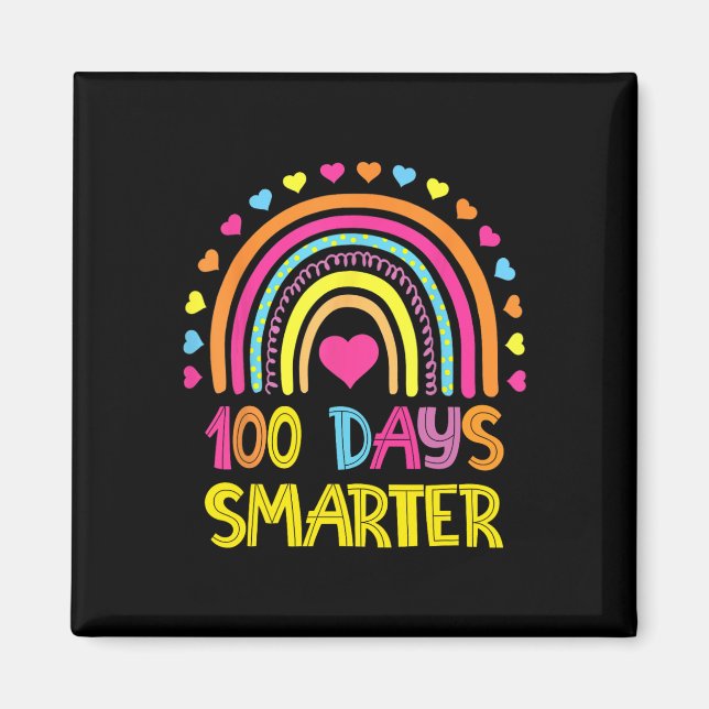 Imán 100 días del arcoiris escolar 100 días más intelig (Frente)