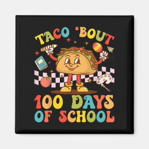Imán 100 días del profesor Taco Bout Retro Groovy