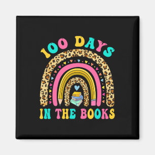 Imán 100 Días En Los Libros Maestra Leyendo El Arcoiris
