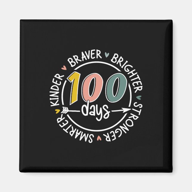 Imán 100 Días Escolares Más Inteligentes Más Brillantes (Frente)