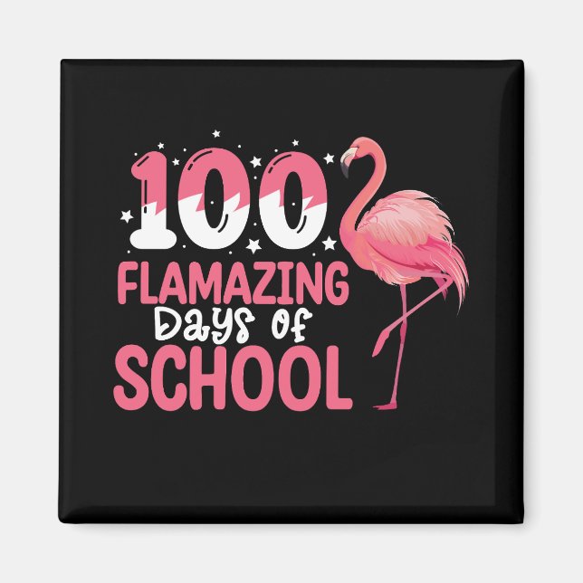 Imán 100 días flamantes de profesor de flamenco escolar (Frente)