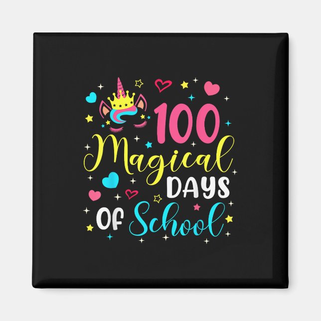 Imán 100 días mágicos de Chicas de Unicornio (Frente)