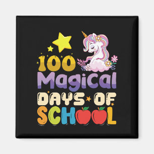 Imán 100 Días Mágicos De Escuela Maestra Unicornio