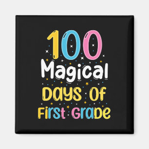Imán 100 Días Mágicos De Primer Grado 100 Día De Colegi