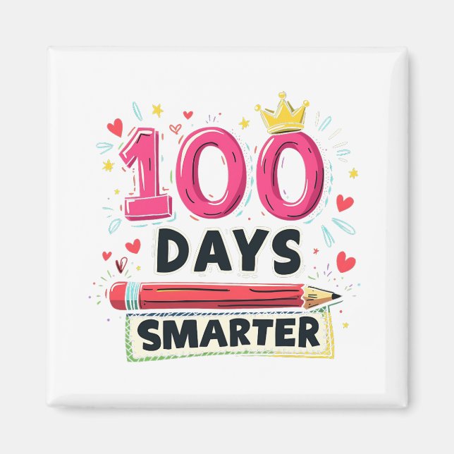 Imán 100 días más inteligentes para el profesor escolar (Frente)