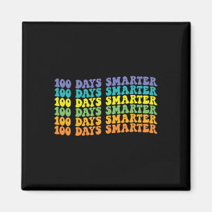 Imán 100 días más inteligentes Retro Groovy feliz 100 d