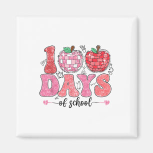 Imán 100 días retro de sonrisa escolar frente a 100 día
