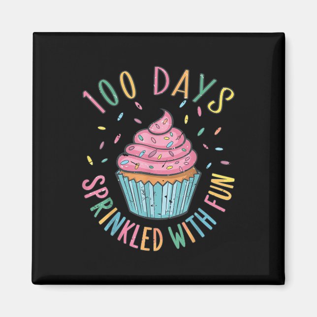Imán 100 días salpicados con tarta divertida 100 días d (Frente)
