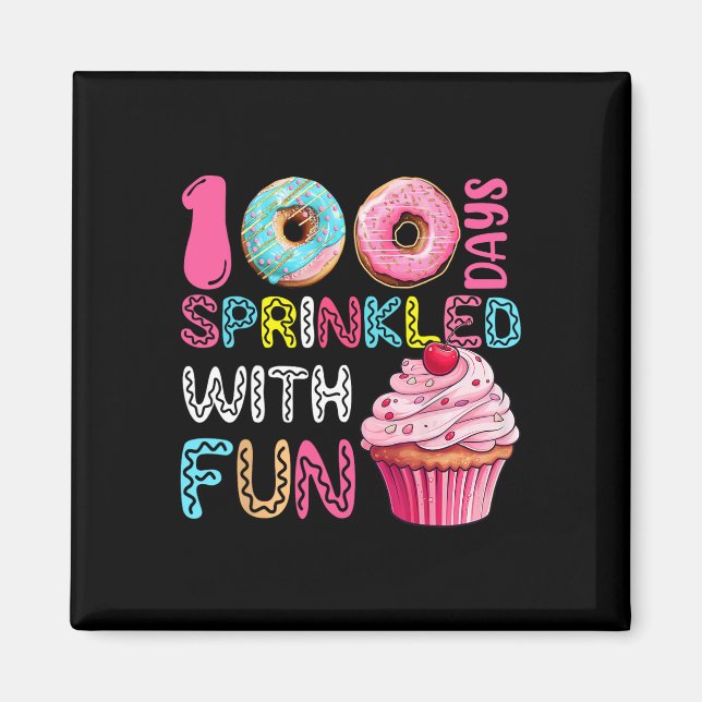 Imán 100 Días Salpicados De Diversión Cupcake 100º Día  (Frente)