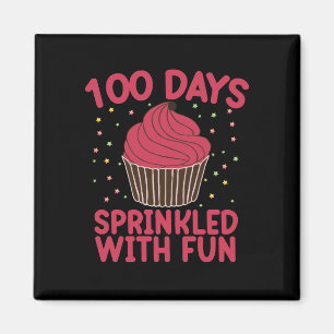 Imán 100 Días Salpicados De Diversión Cupcake Colegiala