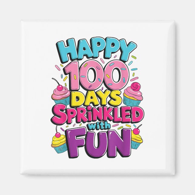 Imán 100 días salpicados de tarta divertida 100 días (Frente)