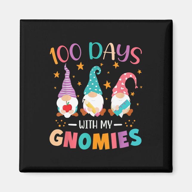 Imán 100 Días Sma Día De Enseñanza Gnome Estudiantes (Frente)