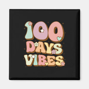 Imán 100 Días Vibes 100 Día del Maestro Groovy de la Es