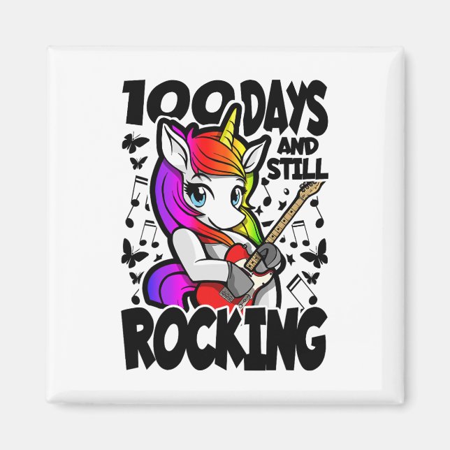 Imán 100 Días Y Aún Rockeando - 100 Días De Escuela De  (Frente)