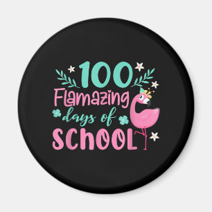 Imán 100 Flamantes Días Escolares Flamingo gracioso