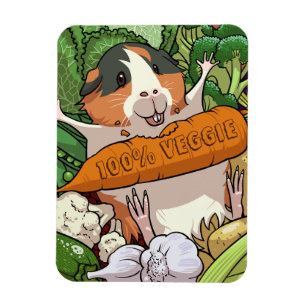 Imán 100% Veggie Happy Guinea Pig With Carrot