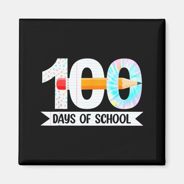 Imán 100th Day Of School Teachers Students 100 Days Of  (Frente)