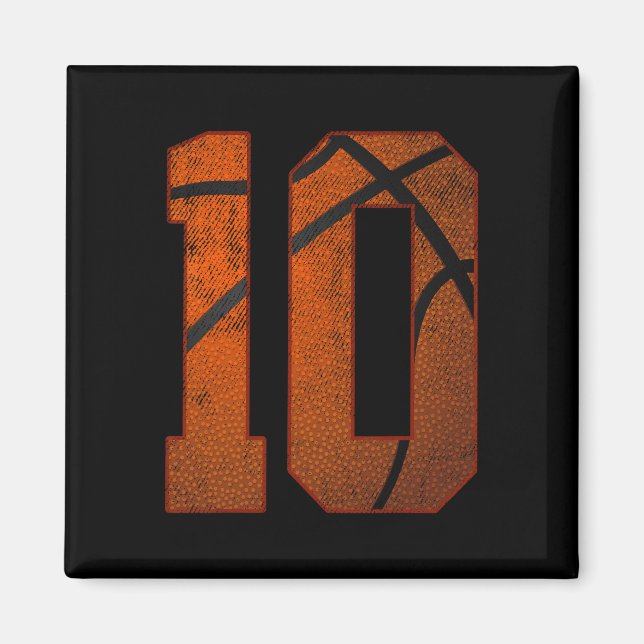 Imán 10.ª fiesta de cumpleaños Diez Bda de Baloncesto d (Frente)