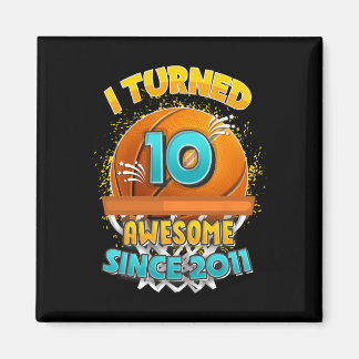 Imán 10.º Básquetbol de cumpleaños que cumplí 10 años